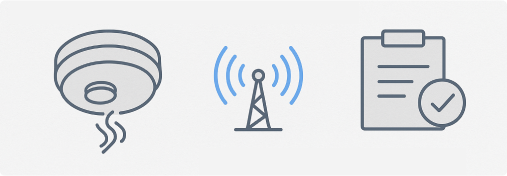 Grfische symbole zur Funktionsweise von Funkanlagen